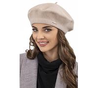 Vivisence Elegant Women's Winter Beret with Classic Style Made from Wool Soft and Warm with Static-Free Effect Ideal for Cold Weather and Everyday Wear, Beige,UNI