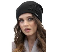 Vivisence Elegant Women's Winter Hat Design Three Pleats for Comfort Warm and Soft Wool Blend Insulated Lining Ideal for Cold Winter and Autumn Days, Black,UNI