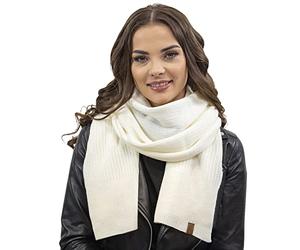 Vivisence Elegant Women's Winter Scarf Made Of Soft And Warm Fabric Perfect For Cold Days And Suitable For Both Casual Elegant And Stylish Outfits, Ecru,UNI