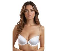 Vivisence Eve 1012 Underwired Push-Up Padded Bra Removable Silicone Straps Backless - Made in EU, White,34D