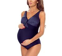 Vivisence Maternity Polka Dot One Piece Swimsuit 3503, Dark Blue,16