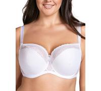 Vivisence Semi-Padded Bra Floral Lace Adjustable Wide Straps, White,34G