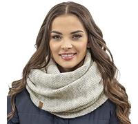 Vivisence Stylish And Elegant Women’S Winter Snood Scarf Thick And Warm For Ultimate Comfort Crafted Perfect Accessory For Staying Cozy And Chic During Cold Weather, Beige Melange,UNI