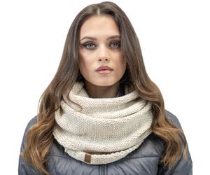 Vivisence Stylish And Elegant Women’S Winter Snood Scarf Thick And Warm For Ultimate Comfort Crafted Perfect Accessory For Staying Cozy And Chic During Cold Weather, Light Beige,UNI