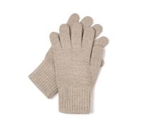 Vivisence Stylish And Warm Five-Finger Winter Gloves For Women With Wide Welt Finish Soft And Warm Wool Blend Material Ideal For Winter And Cold Autumn Days, Beige,UNI