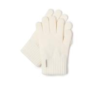 Vivisence Stylish Women’S Winter Gloves Warm And Soft With Five-Finger Design Wide Cuff Finis Soft Wool Blend Material Perfect For Cold Winter Days, White,UNI