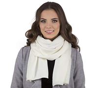 Vivisence Stylish Women's Winter Scarf Made From Warm And Soft Fabric Blend For Ladies Comfortable Design Perfect For Cold Winter And Autumn Days, White,UNI