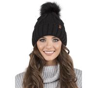 Vivisence Winter Hat with Pom Pom for Women Warm Ideal for Cold Days 7014, Black,UNI