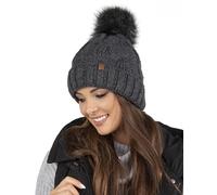 Vivisence Winter Hat with Pom Pom for Women Warm Ideal for Cold Days 7014, Dark Grey,UNI