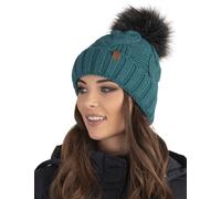 Vivisence Winter Hat with Pom Pom for Women Warm Ideal for Cold Days 7014, Dark Turquoise,UNI