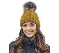 Vivisence Winter Hat with Pom Pom for Women Warm Ideal for Cold Days 7014, Dark Yellow,UNI