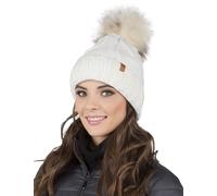 Vivisence Winter Hat with Pom Pom for Women Warm Ideal for Cold Days 7014, Ecru,UNI