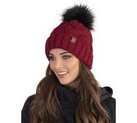 Vivisence Winter Hat with Pom Pom for Women Warm Ideal for Cold Days 7014, Maroon,UNI