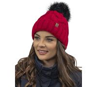 Vivisence Winter Hat with Pom Pom for Women Warm Ideal for Cold Days 7014, Red,UNI