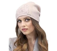 Vivisence Winter Women's Beanie with Thick Warm Fabric, Pleated Back Shiny Details for Ladies Ideal for Winter and Everyday Wear for Autumn and Winter, Light Pink,UNI