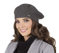 Vivisence Winter Women's Beret Stylish and Elegant Classic Design for Ladies Made from Soft and Warm Wool Perfect for Cold Weather and Everyday Use, Dark Grey,UNI