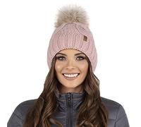 Vivisence Winter Women's Stylish Winter Hat with Pompom Soft Fleece Lining for Ladies Warm and Comfortable Ideal for Cold Days and Everyday Wear, Light Pink,UNI