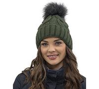 Vivisence Winter Women's Stylish Winter Hat with Pompom Soft Fleece Lining for Ladies Warm and Comfortable Ideal for Cold Days and Everyday Wear, Green,UNI
