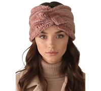 Vivisence Women Headband Soft Fluffy Knit Twist Front Cozy Warmth For Cold Days, Powder Pink,UNI