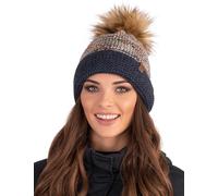 Vivisence Women's Pom Pom Hat Warm Yarn with Antistatic Effect 7024, Dark Blue,UNI