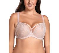 Vivisence Women's Underwired Lace Non Padded Bra 1044, Pink,44DD