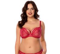Vivisence Women's Underwired Lace Non Padded Bra 1044, Red,34F