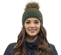 Vivisence Women's Winter Hat with Pom Pom Warm Ideal for Cold Days 7016, Green,UNI
