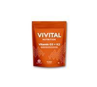 Vivital Nutrition Vitamin D3 + K2 Tablets | 60 Tablets (60 Servings) | High Strength D3 with K2 MK-4 | Supports Bones, Immunity & Normal Blood Clotting