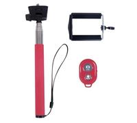 Vivitar Red Coloured Selfie Stick with Bluetooth Enabled Remote and Comfortable Grip, Extendable up to 40", Compatible for iPhone, Samsung and other iOS and Android Smartphones