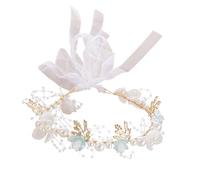 Vivivalue Fairy Flower Crown Floral Headband Elven Headpiece for Women Woodland Forest Elf Circlet Halloween Renaissance Wedding Bridal Cosplay Prom Photo Props