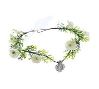 Vivivalue Flower Crystal Crown Fairy Floral Headband Elf Forest Headpiece for Women Girls Princess Renaissance Cosplay Prom Wedding Bridal Shower Photoshoot