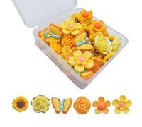 VIVIWI 30pcs Colorful Resin Flower Push Pins Decorative Thumb Tacks Multiple Use Pushpin for Cork Boards & Homes Decors