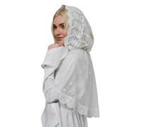 VIVIWI Embroidery Lace Mantilla Veils for Catholic Mass Headcover Prayer Turban Veils Spanish Headscarf for Formal Event
