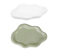 VIVIWI Pack of 2 Unique Cloud Shaped Ceramic Trays for Jewelry Display and Photo Props in Multiple Colors and Home Decors Item