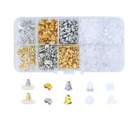 Vivixin 1080 Pieces Earring Backs Clear Rubber Bullet Shape Butterfly Plastic Secure Earring Kit (10styles)