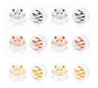 Vivixin 120pcs 18K Gold Earring Backs for Studs, 3 Colors Silicone Earring Backs Replacements, Safety Rubber Plastic Earrings Backs Kit for Droopy Ears