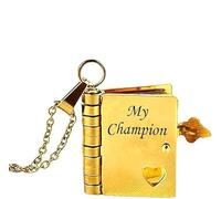 VIVIZEN Adjustable 18k Gold Engraved Book Necklace with 6 Pages, Custom Name Gift for Son from Parents (For Son - Champion Book Necklace (Gold))