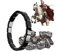 VIVIZEN Hematite Bracelet For Men, Reclaim Your Edge & Confidence Natural Hematite Stone Beaded Stretch Healing Bracelets Inspirational Gift Jewelry (Black Square)