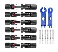 VIVLLEN Solar Panel Cable Connectors-Double Seal Rings for Better Waterproof Effect (6 Pairs+Spanners)
