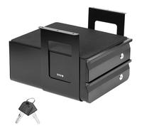 VIVO 13 inch Under Desk Double Stacked Slide Out Drawers with Lock, Secure Home Office Storage Organizer, Black, DESK-AC03L-2B