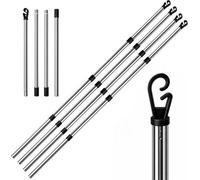 Vivo 2.4M Stainless Steel Washing Line Prop 4-Section Washing Line Laundry Support - 4 Poles