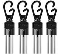 Vivo 2.4M Stainless Steel Washing Line Prop Adjustable Clothes Laundry Support Pole - 4 Poles