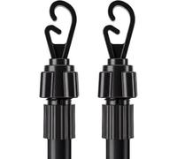 Vivo 2.4M Telescopic Washing Drying Line Prop Pole Metal Clotheslines Laundry Support - Black - 2 Pack (2 Poles)