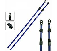 Vivo 2 Pieces Telescopic Washing Line Prop Pole Clothesline Dry Clothes Drying Airer Support 2.4M