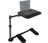 VIVO 20 inch Over Couch Swivel Table, Laptop Desk for Remote Work, Portable Recliner Workstation with Height Adjustable Swing Arm, Black, DESK-ST02C