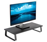 VIVO 24 inch Monitor Stand, Wood & Steel Desktop Riser, Screen, Keyboard, Laptop, Small TV Ergonomic Desk and Tabletop Organizer, Black, STAND-V000D
