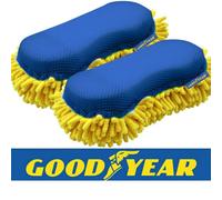 Vivo 2Pc Goodyear 2 In 1 Microfibre Noodle Sponge Valet Car Wash Cleaning Mesh Pad