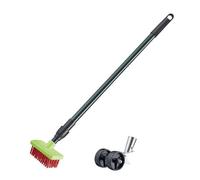 Vivo 2Pc Telescopic Weed Brush & Scraper Broom Head Patio Deck Scrub Block Paving