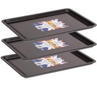 Vivo 3 X Wham Non-Stick Baking Tray Bakeware Oven Sheet Roasting Tin Pan Loaf 32Cm