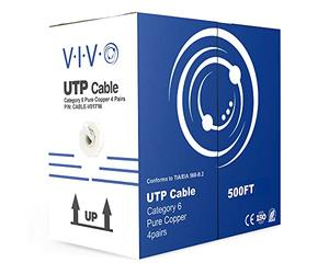 VIVO 500ft Bulk Cat6 Wire, Full Copper Ethernet Cable, 23 AWG, UTP Pull Box, LAN Network, White, CABLE-V017W